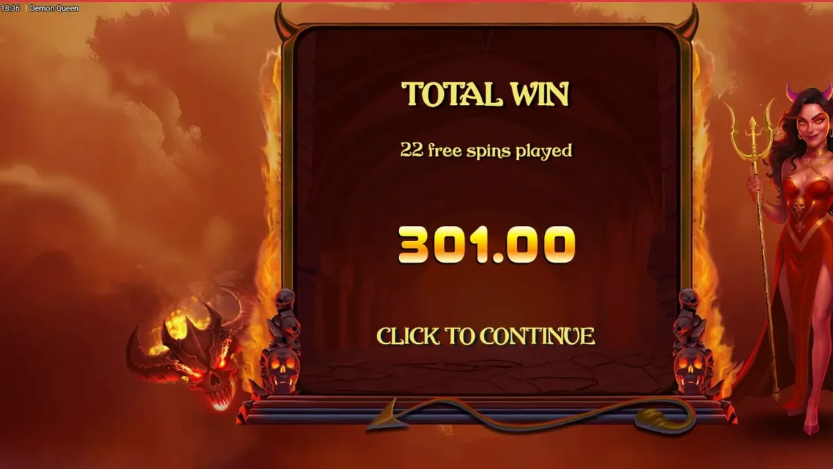 Demon Queen slot com tema gótico e símbolos de frutas flamejantes